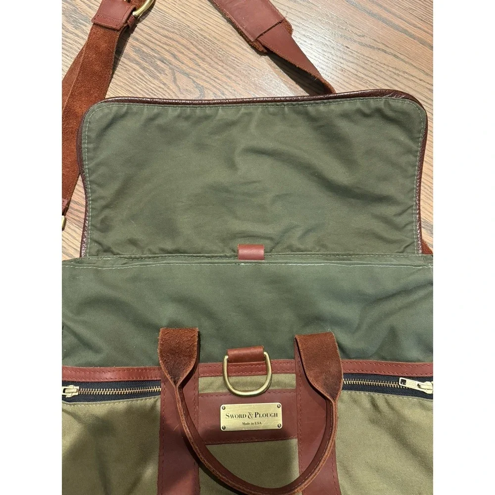 Sword &‎ Plough Canvas Briefcase Messenger Laptop Bag Crossbody Strap